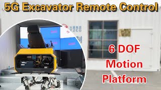 5G remote control: 6dof motion platform excavator remote driving simulation