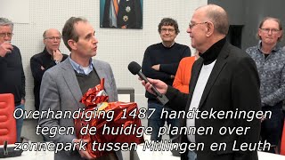 Overhandiging handtekeningen aan gemeenteraad