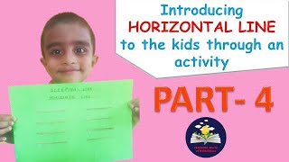 Introducing Horizontal line through an activity for kids | Horizontal line | Sleeping line Activity