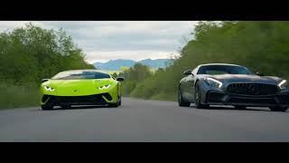 Mercedes and Lamborghini on road | Marcedes | Lamborghini