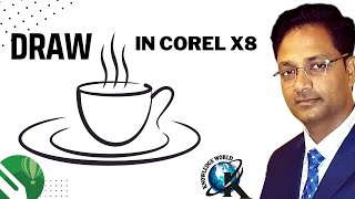 🍨Line art logo in Corel Draw x8 || Logo Cup Plate #coreldraw