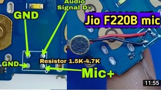 Jio F220b mic solutions,jio 220b mic jumper, jio 220b mic track jumper,जियो माइक जमपर