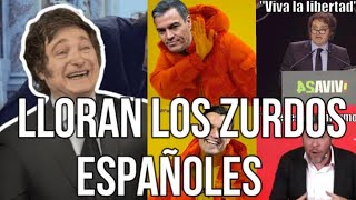 Javier Milei le dijo CORRUPTA a la mujer de Pedro Sanchez y estallaron los MEMES: "LLORA EL ZURDAJE"