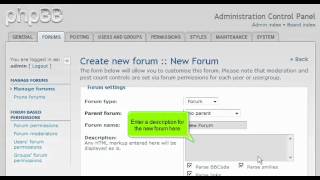 PHPBB3 - How to create a forum in phpBB