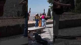 Traditional Music outside San Nícolas Church with a beautiful view Granada Spain #shorts #granada