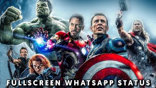 Avengers ✨ Iron Man 😎 Cap 🛡️ Thor ⚡ Hulk 👊 Natasha 🖤 Hawkeye 🏹 FullScreen Whatsapp status