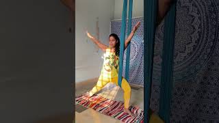 Aerial Yoga Flow Warrior Pose Variations At Home #aerial #aerialyoga #yoga #aerialfitness #workout