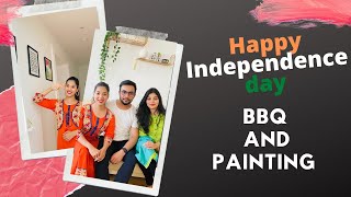 Celebrating Independence day in Berlin | Did Barbecue and Painting | Wearing Indian clothes