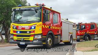 SAMFS Scania pumpers Salisbury #329 & Salisbury #321 at Alarm Level 2 structure fire