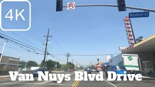 [4K] Van Nuys Blvd- Driving CA, North Hollywood Area