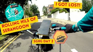 I got lost, rejected order. Then rode the rolling hills of Serangoon. FUN. / SGHG Day 2