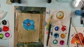 Paint a Blue Poppy with Alcohol Ink in 15 minutes