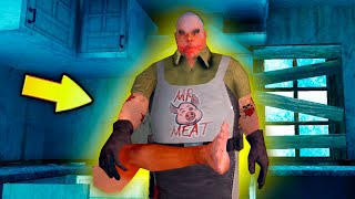 Scary butcher caught me! Bad ending Mr. Meat!