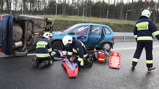 Wypadek na S5. Ćwiczenia służb na węźle Czempiń