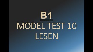 #Lesen 10 #b1 #modeltest