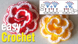 Crochet: How to Crochet a Flower Stitch - 3D Rose