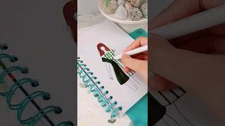 Amazing green dress 💚 #art #youtube #artandcraft