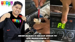 Mesin basuh LG keluar error PE..Apa masalahnya..?