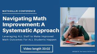 Math4All Conference: Navigating Math School Improvement