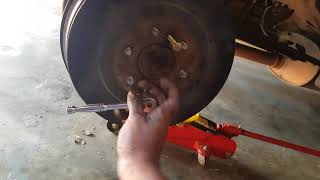 Removing the brake drum from a Nissan navara or xterra