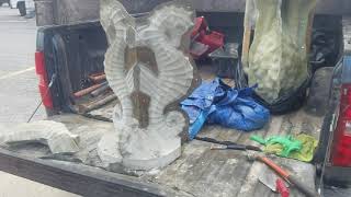 SeaHorse birdbath concrete failed work not good