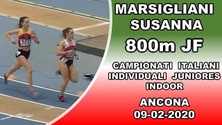 Susanna Marsigliani 800m Camp Italiani Juniores indoor Ancona 9 feb 2020