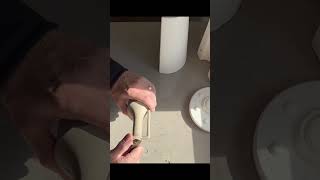 Slip casting mould ,filling and removing the cast  item oil pourer vinegar #pottery #ceramic #moulds