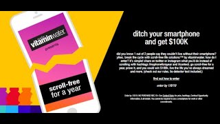 Win 100,000$ just by avoiding your smartphone - Cocacola Vitamin water Contest