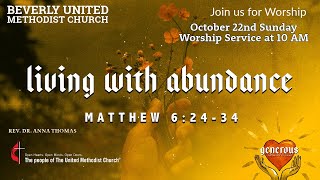 October 22nd Sunday Worship Service at Beverly UMC