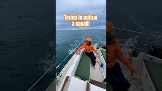 Sailing into a rain storm in Buzzards Bay! #sailinglife #sailing #catalina22 #sailingadventures