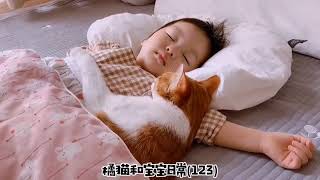 cute pet cat loves♥️ to sleep with baby🐈👶| lovely baby |love the pet#shorts