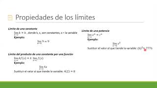 Propiedades de los límites (sustitución directa)