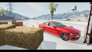 Situation On The Road Hay Truck Overturned Big Crash [ BestCrash ] Beamng Drive