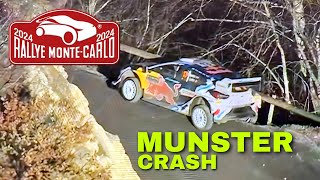 MUNSTER GREGOIRE CRASH SS12 | WRC RALLYE MONTE CARLO 2024