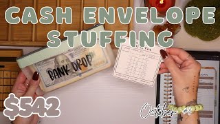 $542 Cash Envelope Stuffing | New Dashboards & Etsy Sale | Full-Time Oct #4 | 24 Year Old Budgets