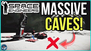 I Found MASSIVE Caves On My Moon Base In Space Engineers!