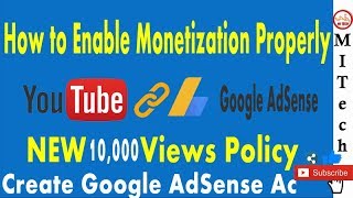 Must  Watch😲|How to Create Adsence Account🔍🤔and Enable Monitization after 10,000 views Policy 2017