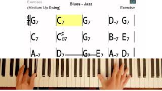 Practicing with @iRealProApp -Blues-Jazz exercise (Medium Up Swing)