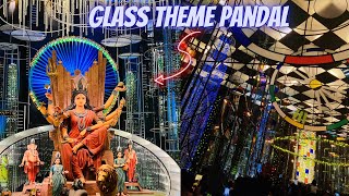 Kolkata's Best pandal| CHORBAGAN DURGA PUJA 2022| North Kolkata Durga Puja 2022|Glass Theme Pandal