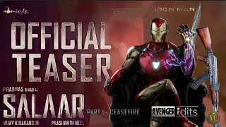 Salaar Teaser | Iron Man | Tony Stark | RDJ | Marvel Studios | Part-1 ceasefire | @venger Edits