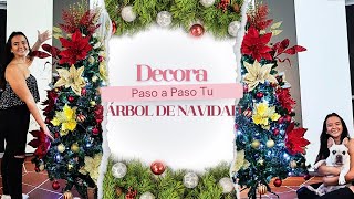 ¿Cómo Decorar ÁRBOL de NAVIDAD? ¡Así decoré el ÁRBOL de mi Vecina con Flores y Bolas Rojas y Doradas