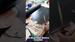 Cutting leather for Dr. Martens #shoemaking #onlinecourses  #shorts #drmartens