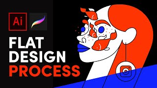 Flat Illustration Tutorial: Procreate + Illustrator Design Process