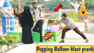 Popping ballon blast prank on public reaction 2022 part 6  ! Try To Not Laugh.