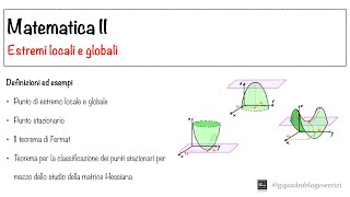 Analisi Matematica II: Estremi locali e globali - Lezione 1