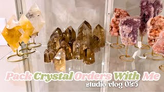 Pack Crystal Orders with Me | Crystal Studio Vlog 026 (reuploaded, less nail tapping 💅