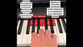 W** DREAMS piano tutorial (letters and numbers)