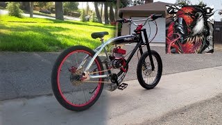 Deadpool V2 race number 11 piaggio motorized bicycle Deadpool V1 side by side