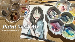 PAINT WITH ME: wonyoung 🍰 | satisfying + cozy watercolor art