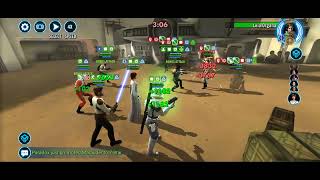 Mon Mothma + Biggs DC vs Leia Han Chewy R2 Drogan Arena